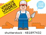 Website Under Construction Cartoon Vector Illustration