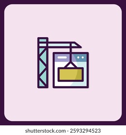 Website under construction crane icon illustration