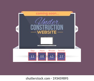 Website Under Construction Flat Vector Template