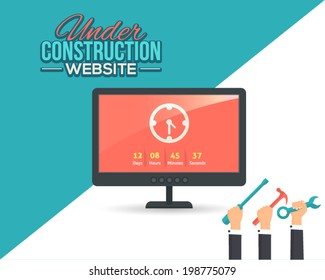 Website Under Construction Flat Vector Template