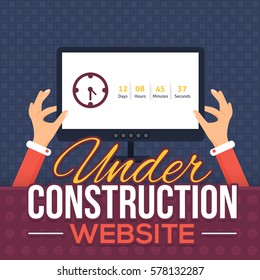 Website Under Construction Flat Vector Template
