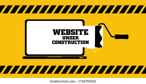 Website is under construction on warning sign.