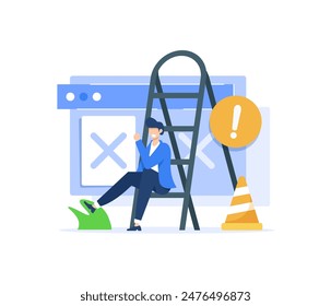 Website under construction page, System maintenance, People building website, Website development, Developer fixing website
