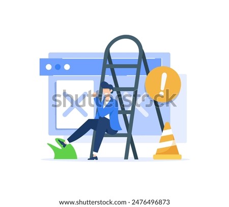 Website under construction page, System maintenance, People building website, Website development, Developer fixing website