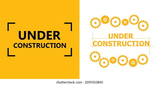 Website under construction page. Warning tape banner
