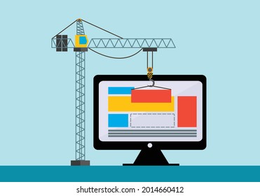 Website under construction page. Web Page Under Construction. Website under maintenance page. Web Page Under maintenance. Flat isometric vector illustration banner design isolated on white background.