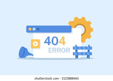 Website under construction page.Flat style vector illustration