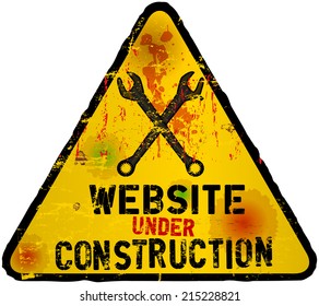 website under construction sign, grungy,vector