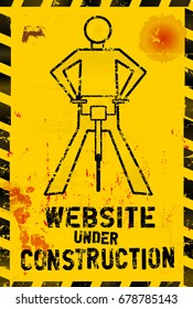 website under construction sign, grungy,vector