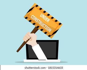 website under construction vector illustration flat design