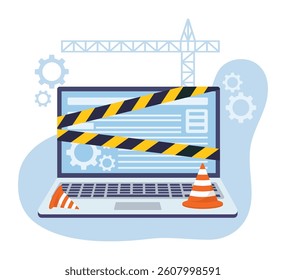 Website under maintenance work and construction - vector illustration for landing page of website.