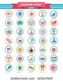 Website and universal business icons,Shadow concept,vector
