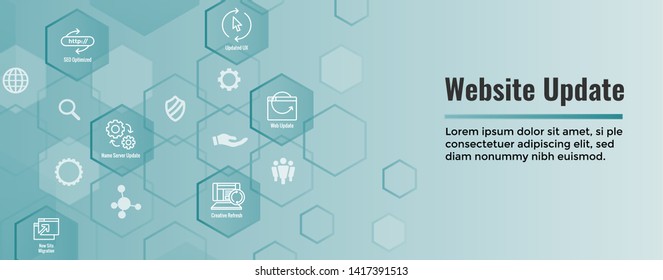 Website Update Icon Set and Web Header Banner