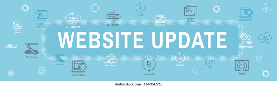 Website Update Icon Set And Web Header Banner