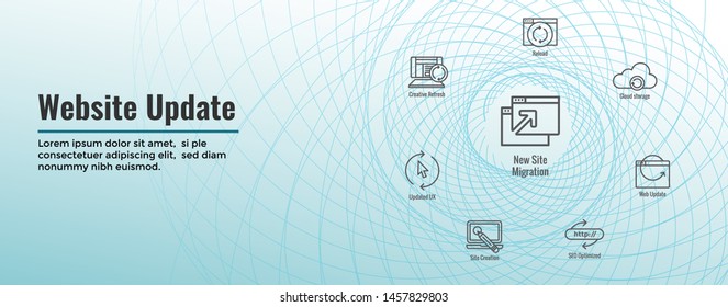 Website Update Icon Set and Web Header Banner