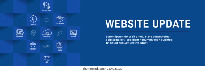 Website Update Icon Set and Web Header Banner