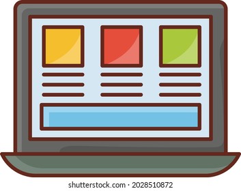 website vector flat color icon