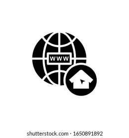 Ilustración de estilo glifo vectorial del sitio web. EPS 10