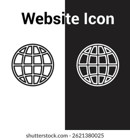website vector icon in illustration. Black and white background.