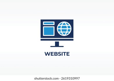 Ilustración aislada del Vector del Sitio web, del icono o de la muestra del logotipo