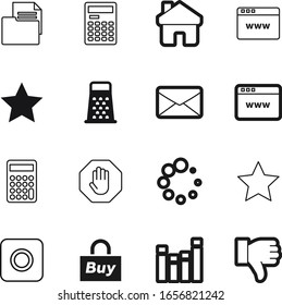 website vector icon set such as: cooking, culinary, color, outline, school, finance, negative, mail, unlike, file, danger, block, wave, construction, studio, 3d, pictogram, post, grated, residence