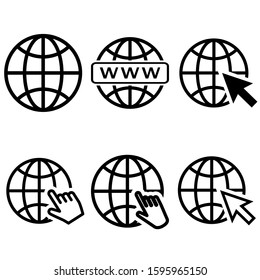 Website vector Icon set. WWW illustration sign collection. Internet symbol or logo.