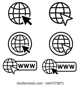 Website vector Icon set. www illustration sign collection. Site symbol. Internet logo.