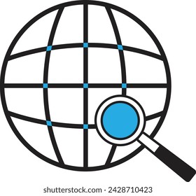 Website vector icon. Web search icon. Search vector icon. Magnifier illustration.
