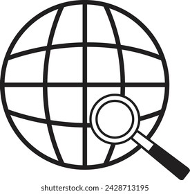 Website vector icon. Web search icon. Search vector icon. Magnifier illustration.
