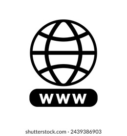 Website Vektor-Icon. www Illustration Zeichen. Standortsymbol. Internet-Logo.