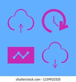 website vector icons set. with statistics, upload, download and update time in set