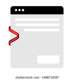 Website vector illustration with red banner ribbon highlighting information