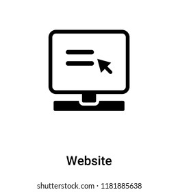 Website icon  vector isolated on white background, logo concept of Website  sign on transparent background, filled black symbol