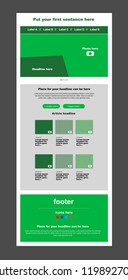 Website vector layout template for business or non-profit organization
