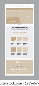 Website vector layout template for business or non-profit organization