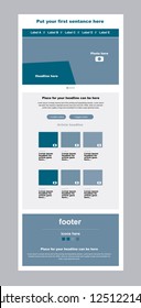 Website vector layout template for business or non-profit organization