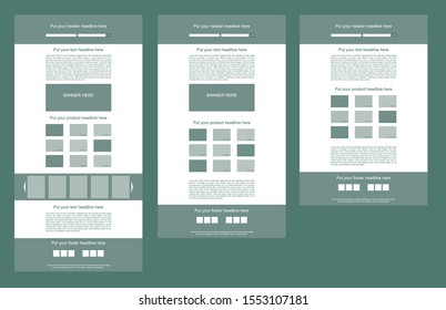 Website vector layout template for business or non-profit organization