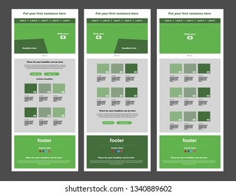 Website vector layout templates for business or non-profit organization