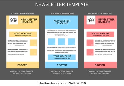 Website vector layout templates for business or non-profit organization