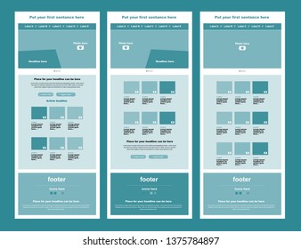 Website vector layout templates for business or non-profit organization