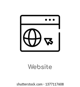 website vector line icon. Simple element illustration. website outline icon from strategy concept. Can be used for web and mobile