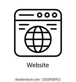 Website Vector  outline Icon Design illustration. Cyber security  Symbol on White background EPS 10 File