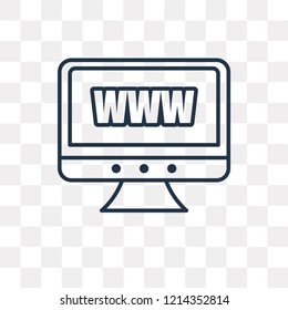 Website vector outline icon isolated on transparent background, high quality linear Website transparency concept can be used web and mobile