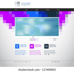 Website vector template - mosaic concept