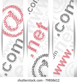 website vertical banners with internet symbols