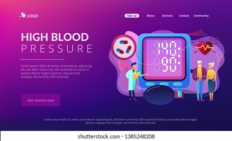 Website vibrant violet landing web page template.