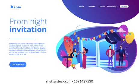 Website vibrant violet landing web page template.