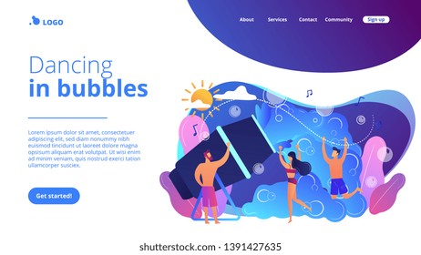 Website vibrant violet landing web page template.