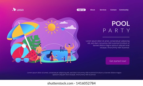 Plantilla de página web de aterrizaje violeta vibrante del sitio web.