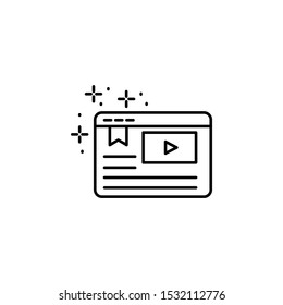 Website, video icon. Simple line, outline vector of online educationa icons for ui and ux, website or mobile application